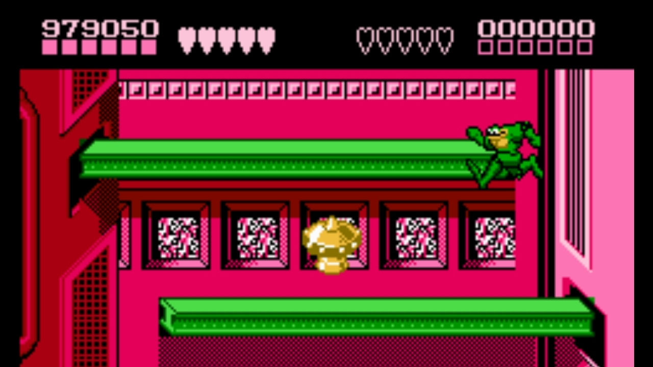 Battletoads (NES) screenshot of Rat Race level 10.