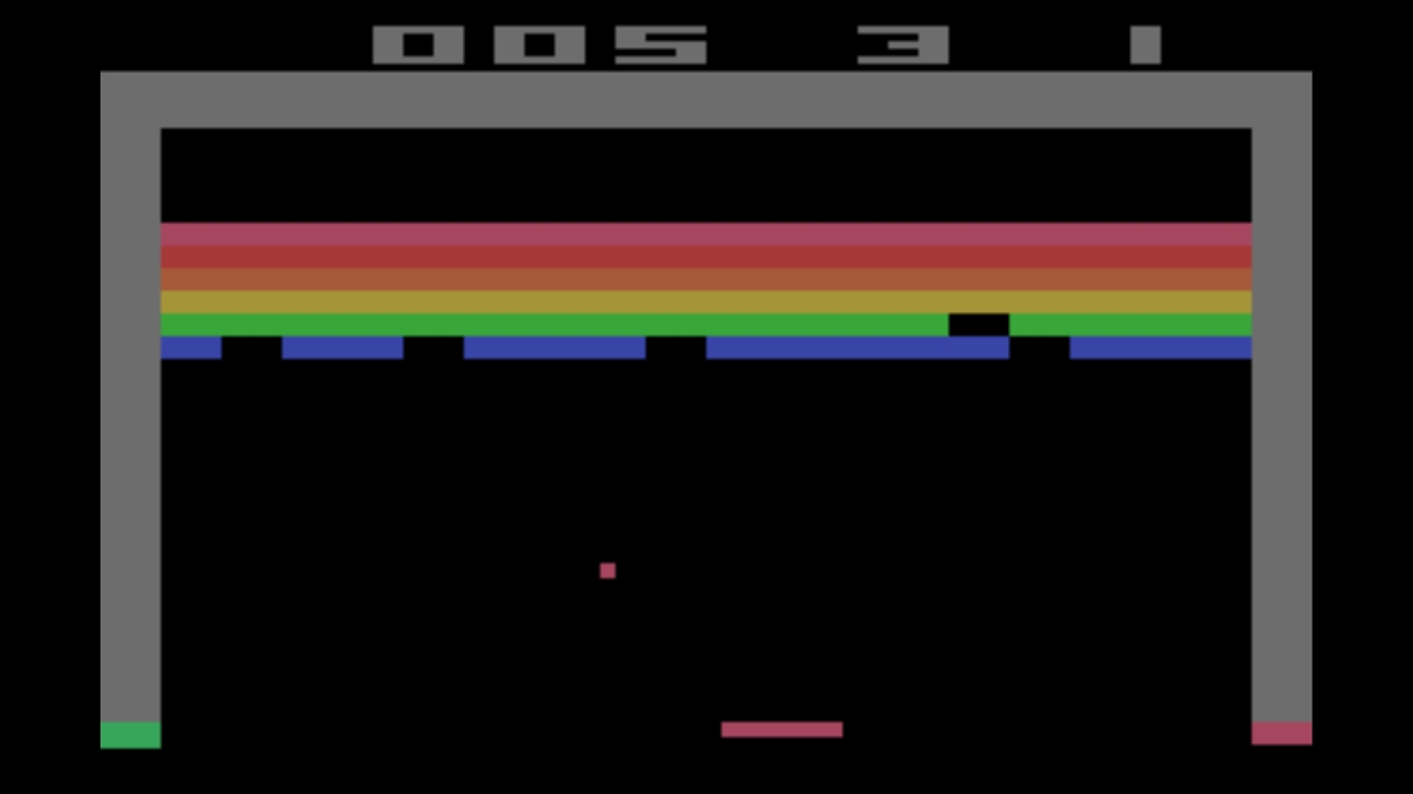 Breakout (Atari 2600) screenshot.