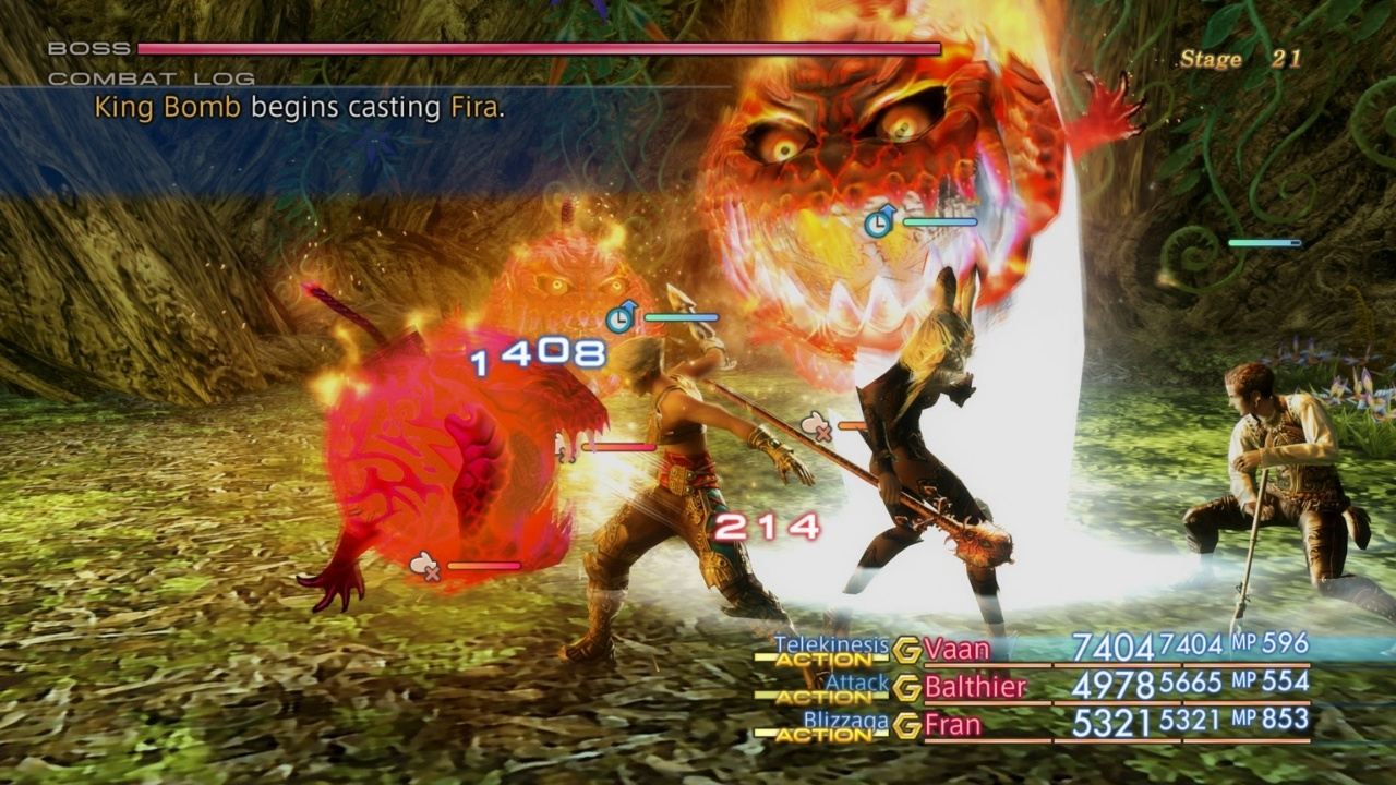 Combat screenshot from FINAL FANTASY XII THE ZODIAC AGE remaster (2018).