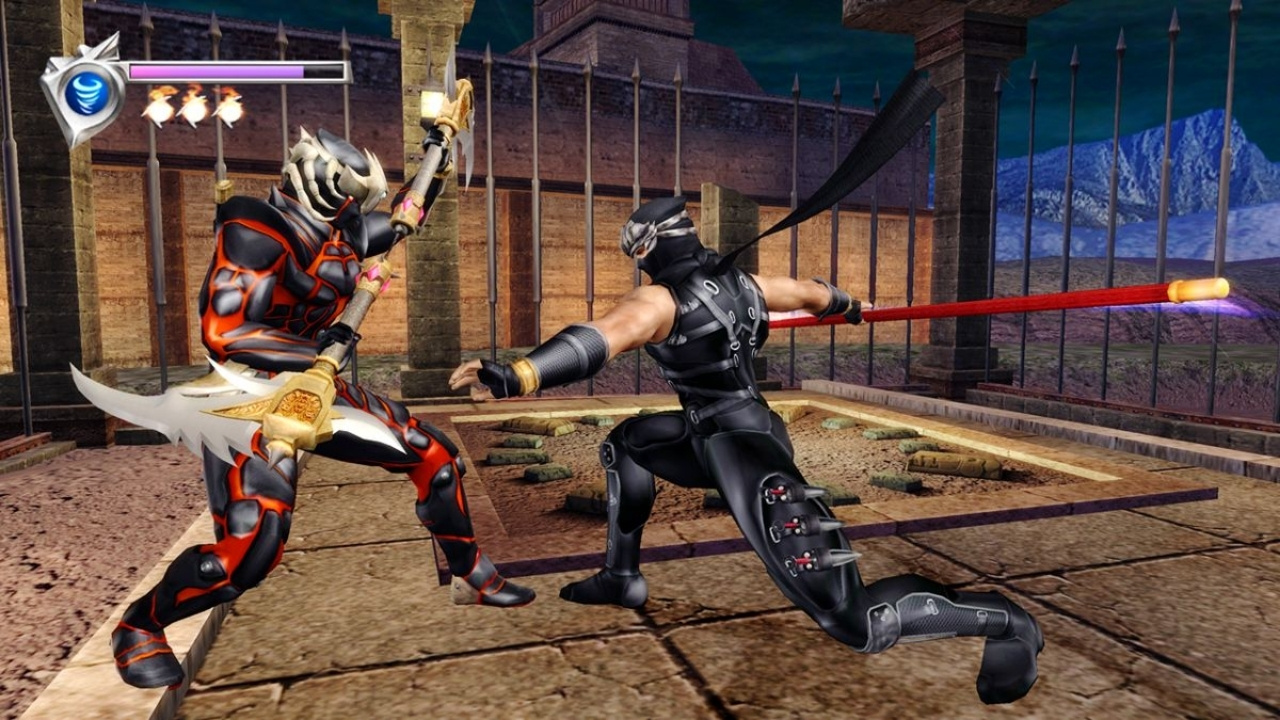 Combat gameplay from Ninja Gaiden Black (2005) on the Xbox.