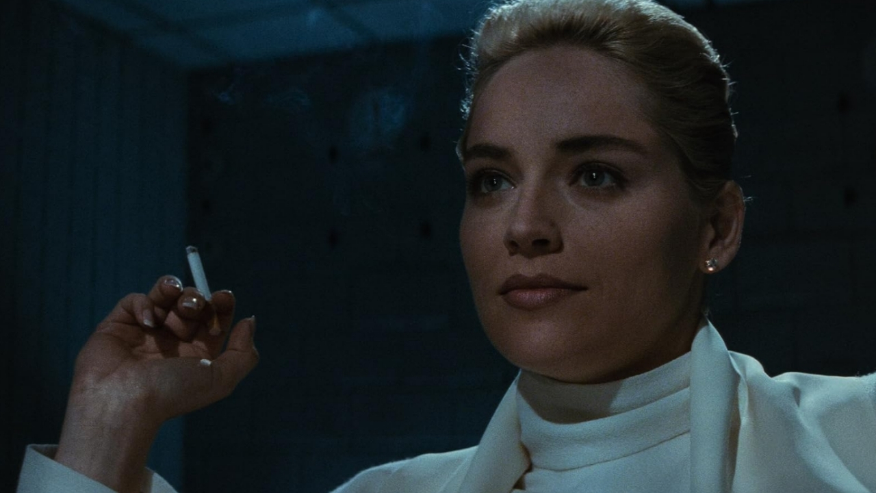 Sharon Stone as Catherine Tramell in Basic Instinct (1992).