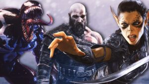 Venom, Kratos, and Lae'zel