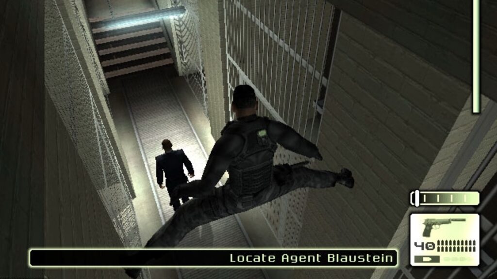 Gameplay still from classic Ubisoft hit, "Tom Clancy's Splinter Cell" (2002)