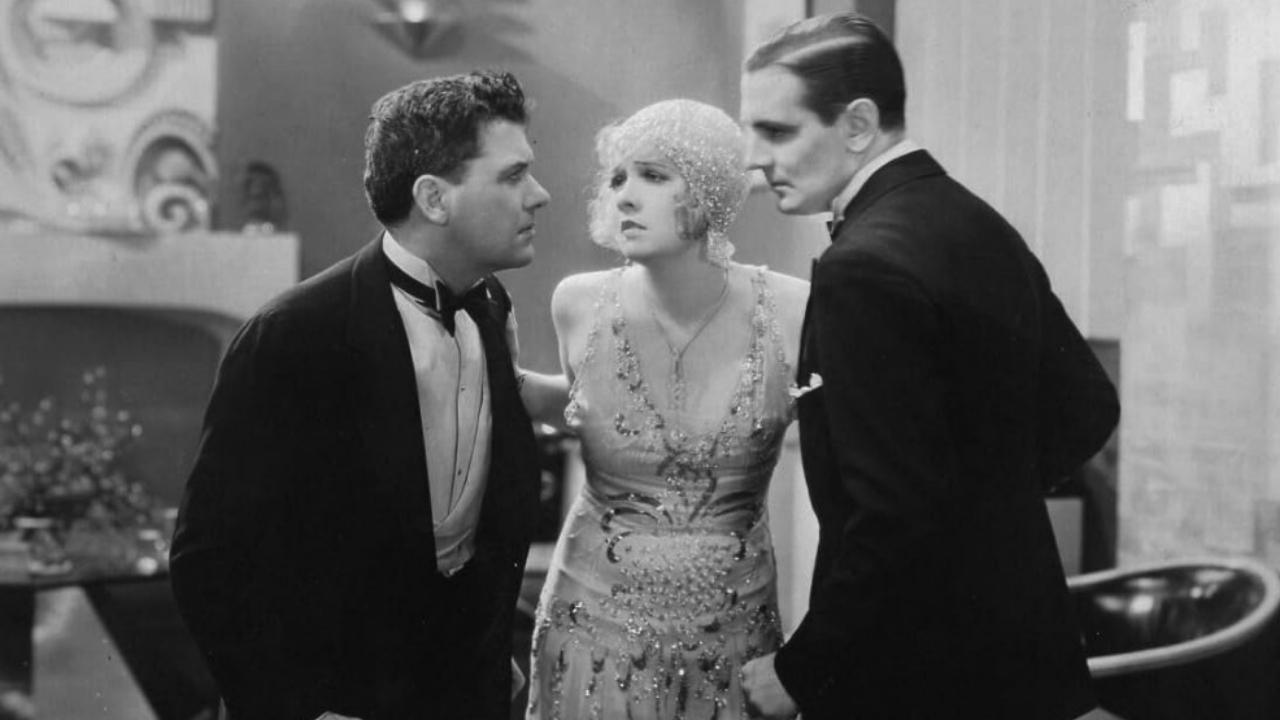 Charles King, Anita Page, and Kenneth Thomson in The Broadway Melody (1929).