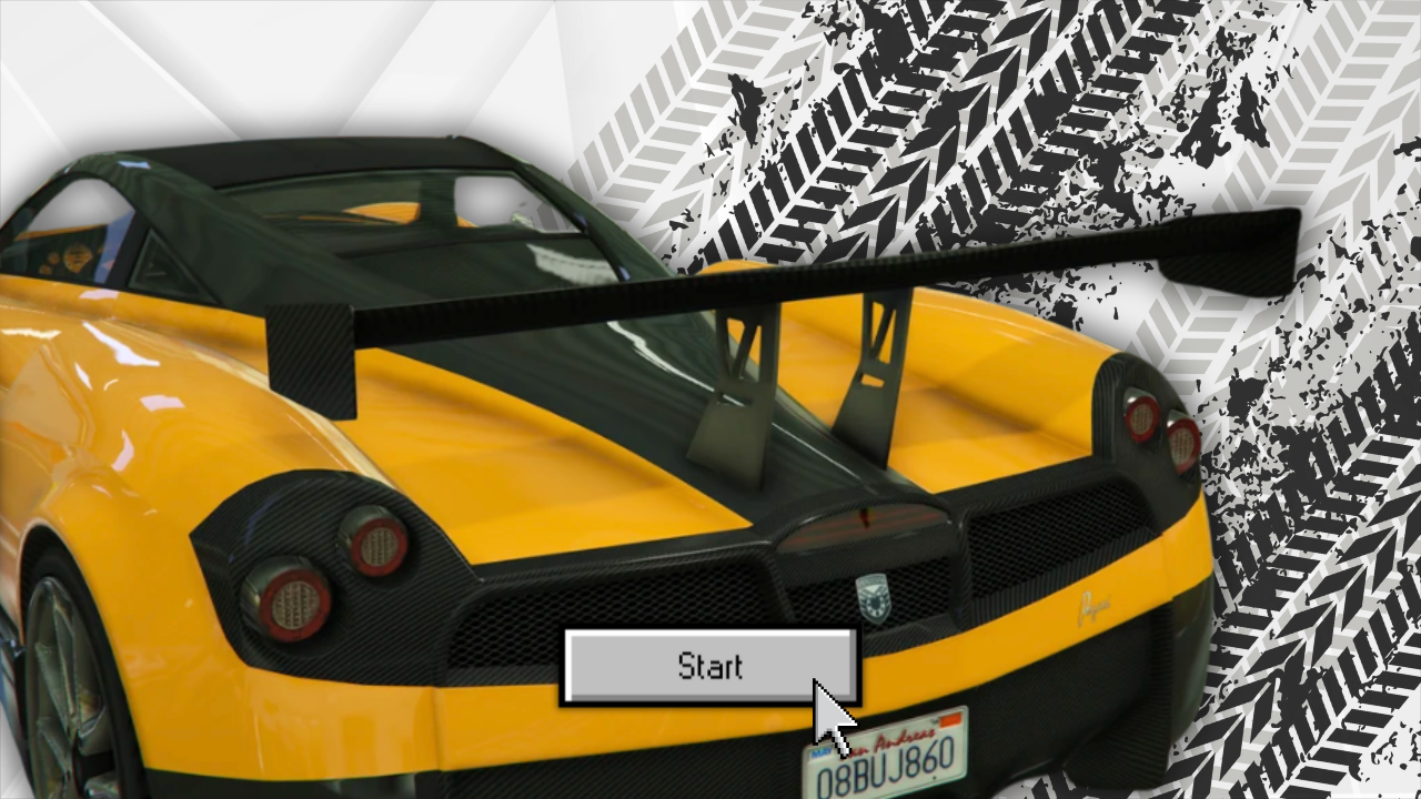 Mustard yellow Pegassi Osiris, a make and model featured in Rockstar Games' Grand Theft Auto V.