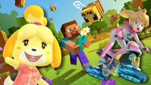 Minecraft, animal crossing and Mario kart