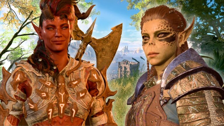 BG3 farewell feature | Outrun Gaming | Outrun Gaming 'Baldur's Gate 3' characters Karlach and Lae'zel softly smile. | Outrun Gaming | Outrun Gaming