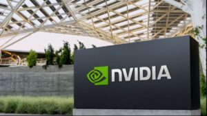 Exterior view of NVIDIA's "Voyager" facility, Santa Clara, CA, USA.