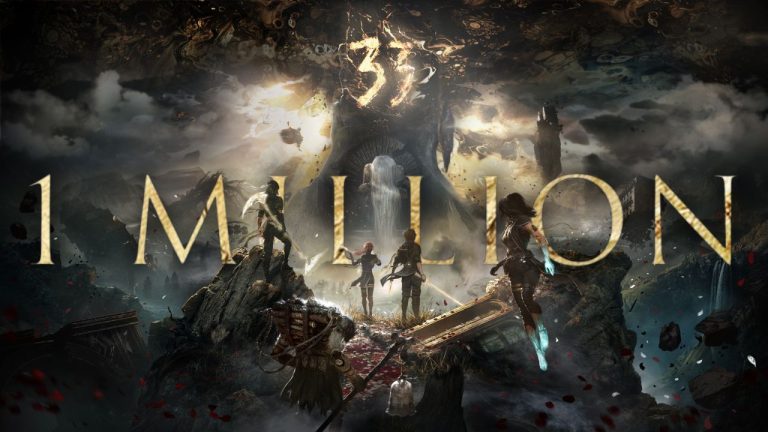 'Clair Obscur: Expedition 33' promo image with gold text reading '1 million' in middle. | Outrun Gaming | Outrun Gaming