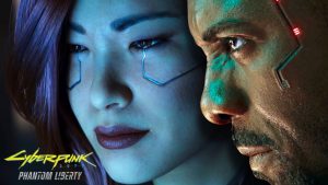 Characters Songbird (left) and Solomon Reed (right) as seen in CD PROJEKT RED's 2023 release, 'Cyberpunk 2077: Phantom Liberty'