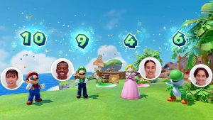 Promo image of 'Super Mario Party Jamboree' gameplay shows the Nintendo Switch 2 GameChat camera in action.