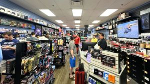 Customers in Cincinnati, OH, line up for GameStop's late-night Nintendo Switch 2 launch event. June 5, 2025.