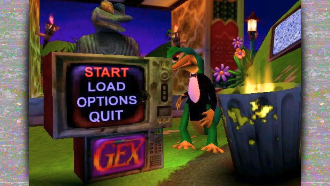 Screenshot of 'Gex: Enter the Gecko' menu screen (Windows version)