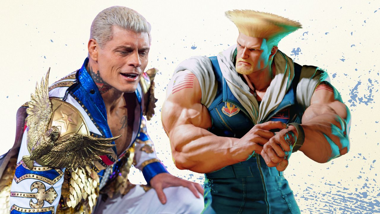 'Street Fighter' character Guile shown next to WWE star Cody Rhodes.