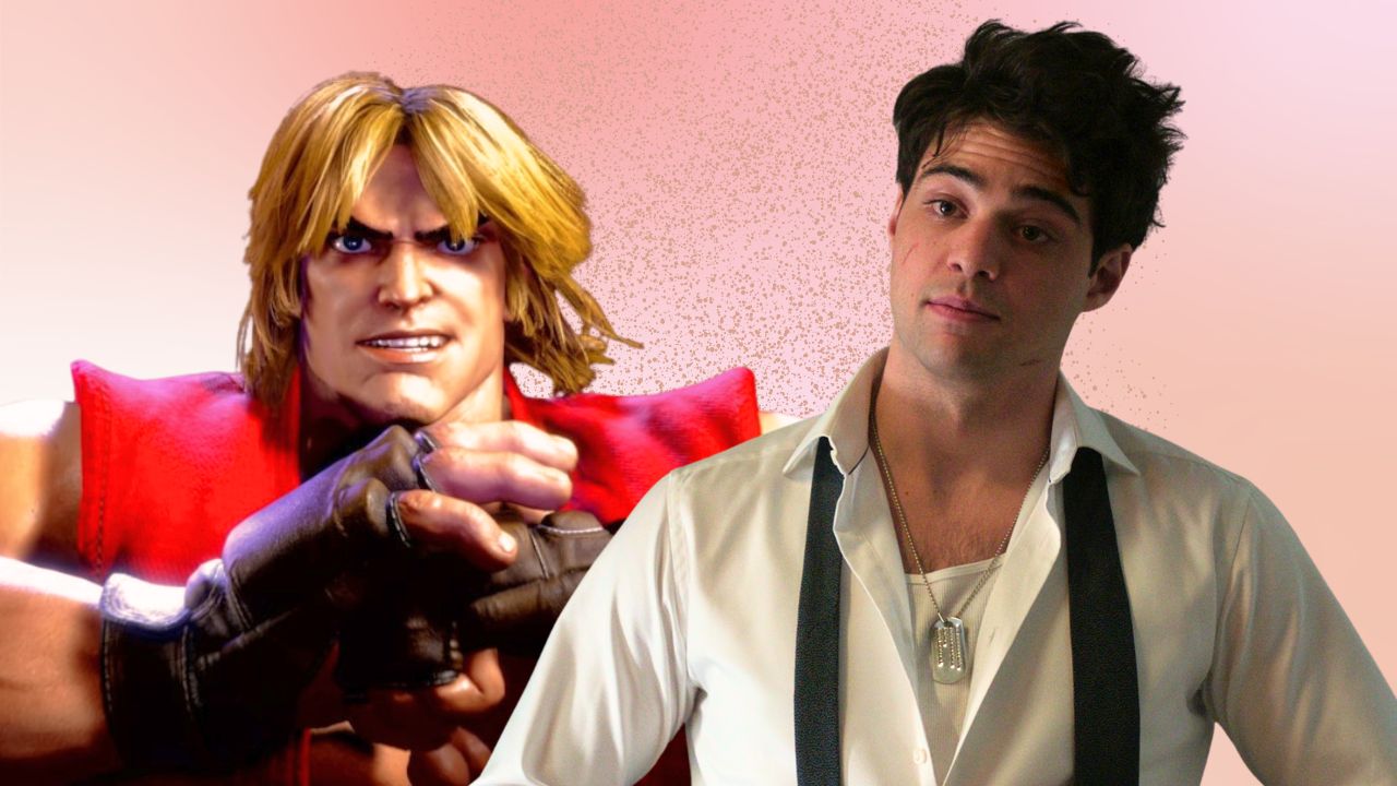 Actor Noah Centineo shown next to 'Street Fighter' character Ken.