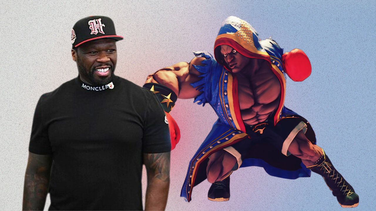 Actor/musician 50 Cent shown next to 'Street Fighter' character Balrog.