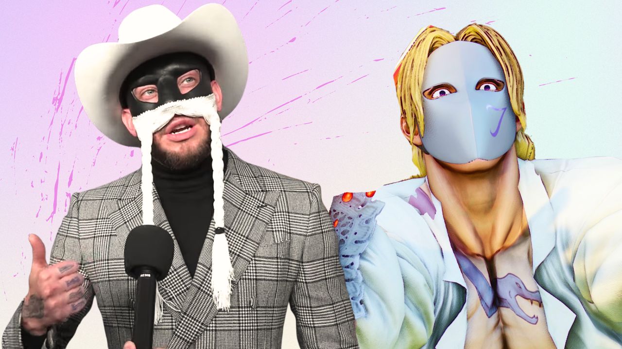 Musician Orville Peck shown by 'Street Fighter' character Vega.