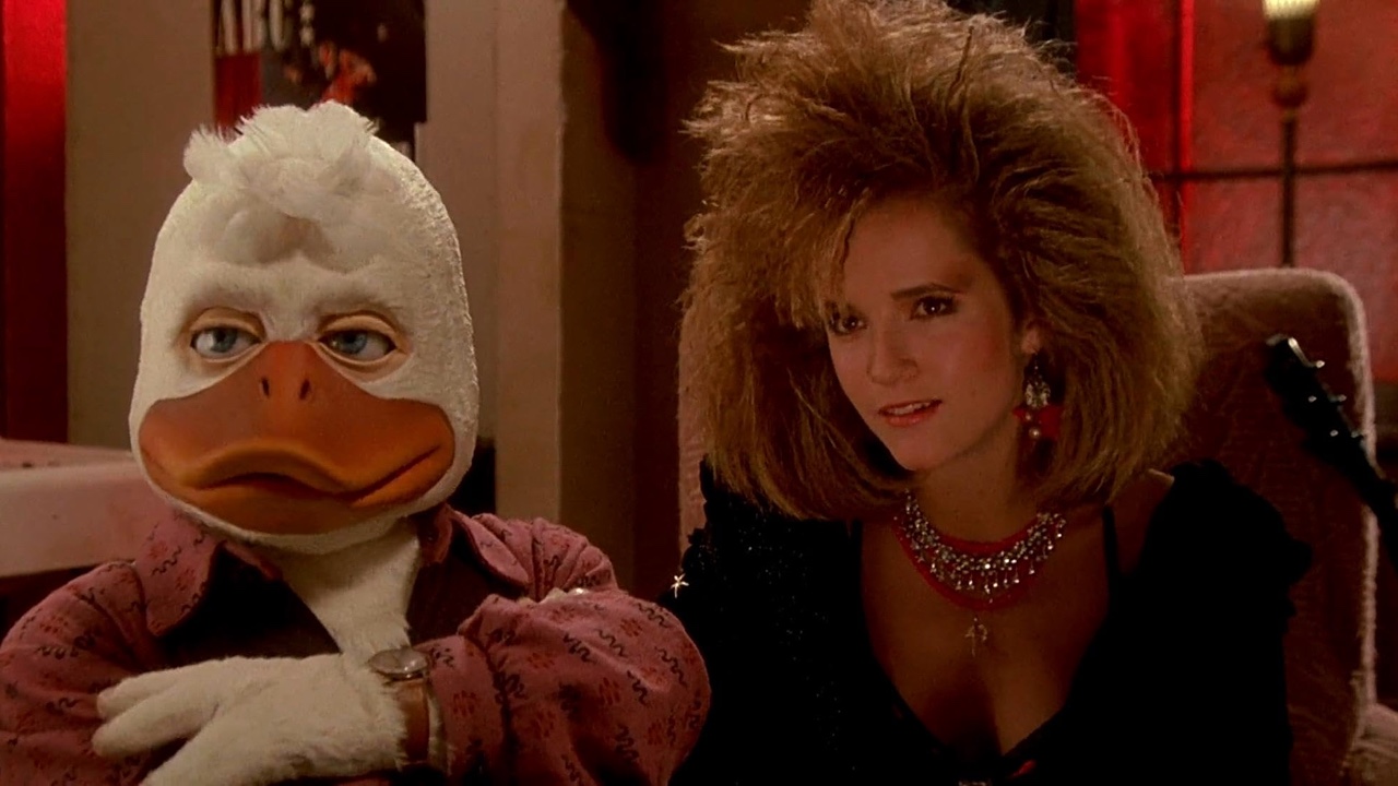 Lea Thompson and Ed Gale in Howard the Duck (1986)