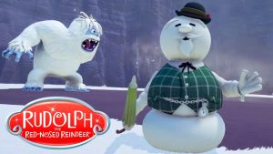 Classic characters Sam the Snowman and the Abominable Snow Monster as seen in 'Rudolph the Red-Nosed Reindeer' game