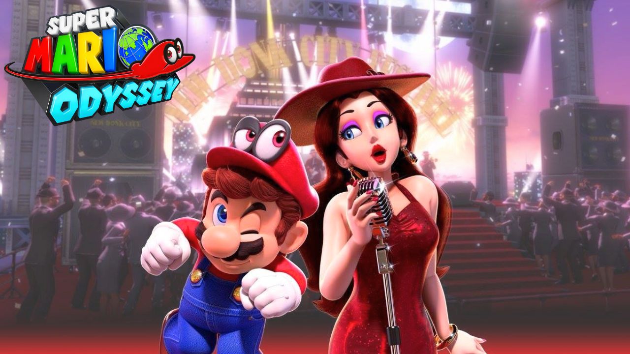 Pauline performs 'Jump Up, Super Star!' alongside Mario in 'Super Mario Odyssey'