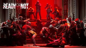 Key art for 'Ready or Not' shows in-game SWAT team in action during apparent hostage situation