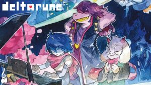 Close-up of illustration featured on 'DELTARUNE Piano Collections' 3 vinyl jacket