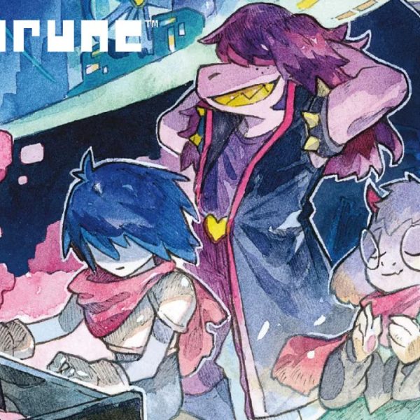Close-up of illustration featured on 'DELTARUNE Piano Collections' 3 vinyl jacket