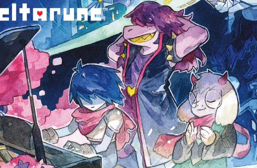Close-up of illustration featured on 'DELTARUNE Piano Collections' 3 vinyl jacket