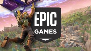 Screenshot from 'Fortnite' with Epic Games' logo shown center-foreground