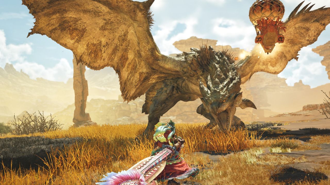 Screenshot of gameplay from 'Monster Hunter Wilds' (2025)