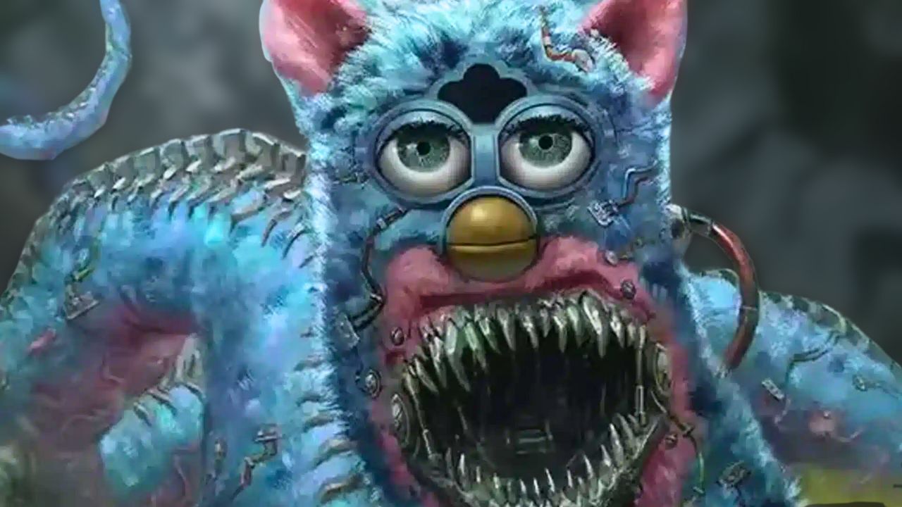 Disturbing illustration for "Umbris, Fear Manifest" card, as seen in new Magic: The Gathering Secret Lair drop, "Furby: The OddBodies." | Outrun Gaming