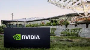 Outside view of NVIDIA Headquarters in Santa Clara, California.
