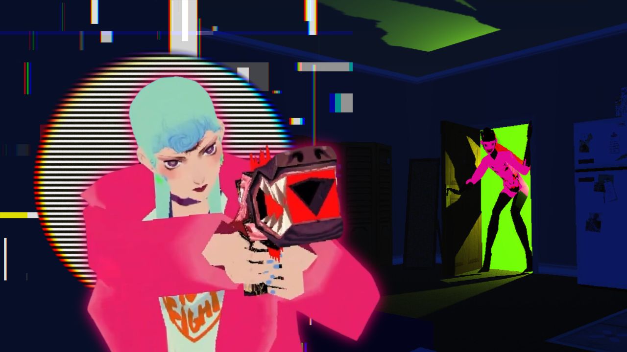 'Sorry, We're Closed' feature image shows game protagonist Michelle (left) and one very unwelcome houseguest (right). | Outrun Gaming