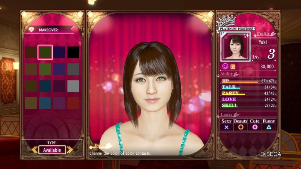 Give your staff a makeover in Yakuza 0's "Cabaret Club Czar" minigame