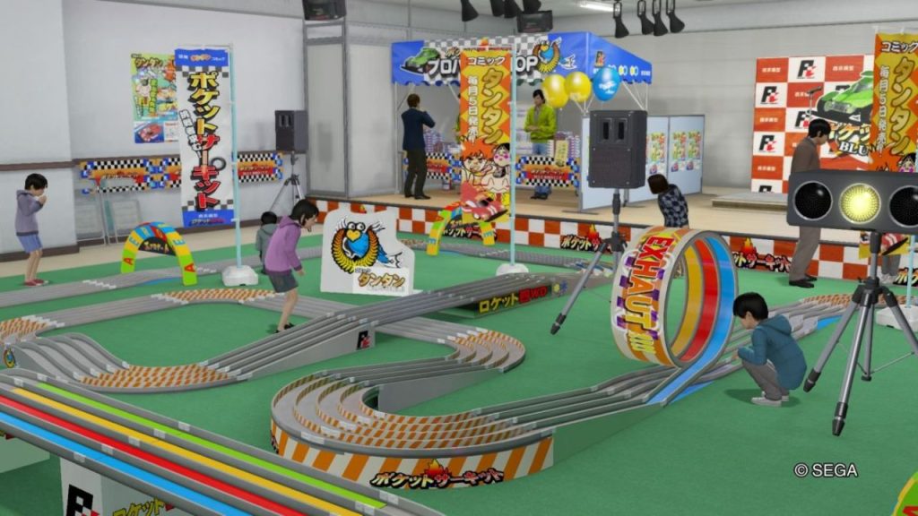 Interior view of Pocket Circuit Stadium (Yakuza Kiwami)