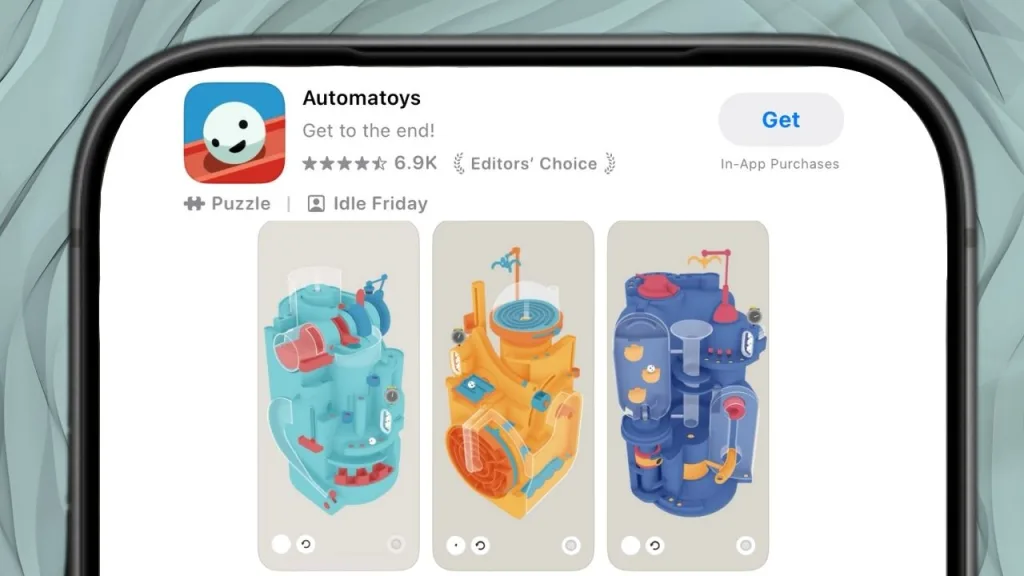 Automatoys (Apple App Store) | Outrun Gaming Apple iPhone edited to show compact version of 'Automatoys' App Store listing