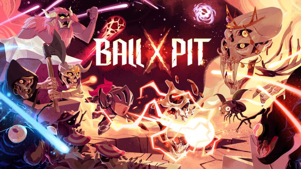 BALL x PIT (key art) | Outrun Gaming Key art of Devolver Digital/Kenny Sun indie roguelite 'BALL x PIT'