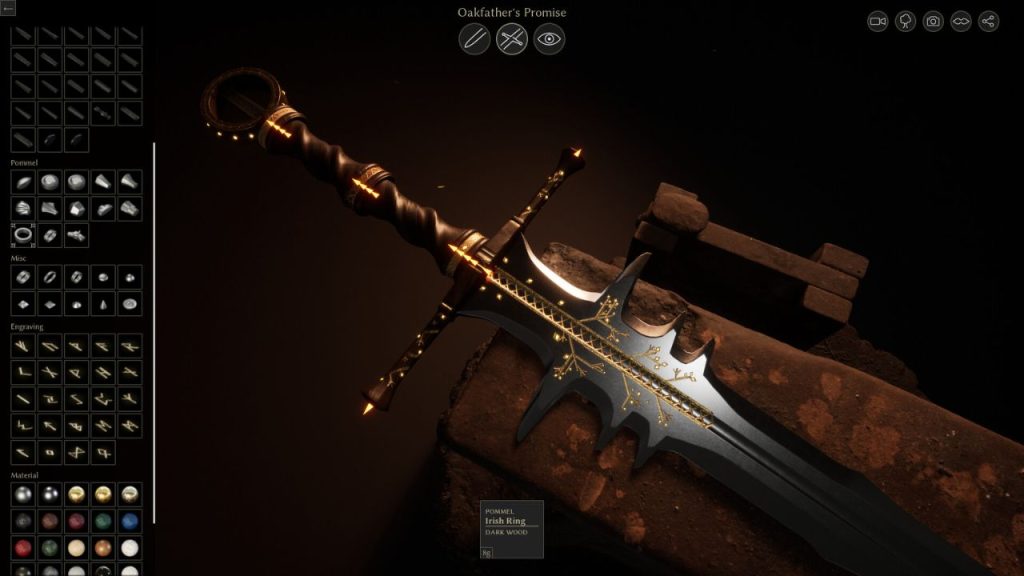 Screenshot from blade-crafting simulator game 'Bladesong'
