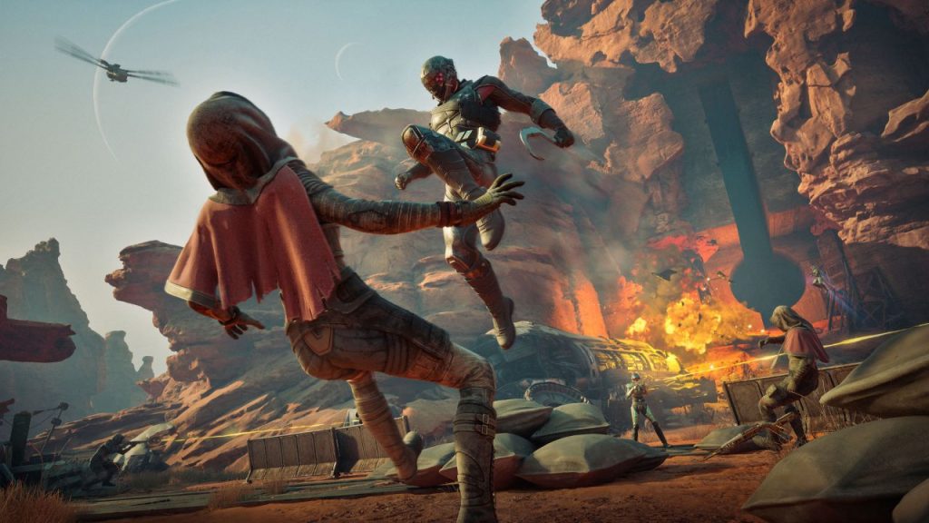 Close-up action shot shows combat on Arrakis in Funcom's 'Dune: Awakening'