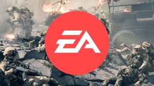 Image from Electronic Arts' "Battlefield 6" with red EA logo shown center-foreground.