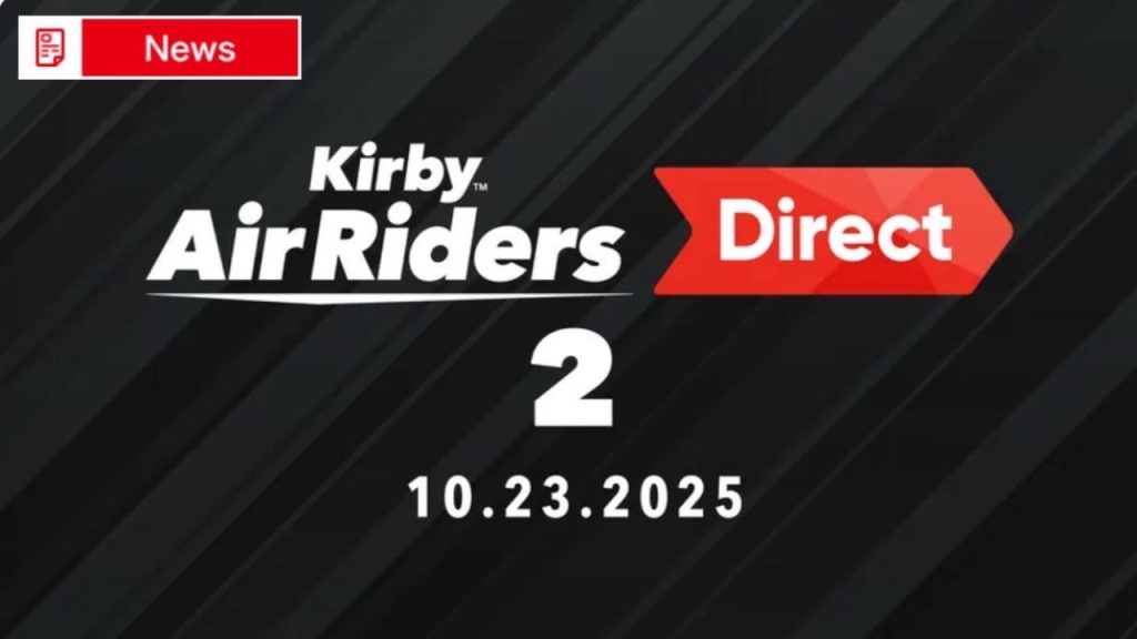 Kirby Air Riders Nintendo Direct (October 23, 2025) | Outrun Gaming Promo image from Nintendo Today! app shows 'Kirby Air Riders' Nintendo Direct is slated for Thursday, October 23, 2025.