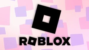 Roblox logo shown front-center. Faded pink and purple squares shown in background. (Outrun Gaming: Roblox stock slides after Q3 report suggests increased safety investments)