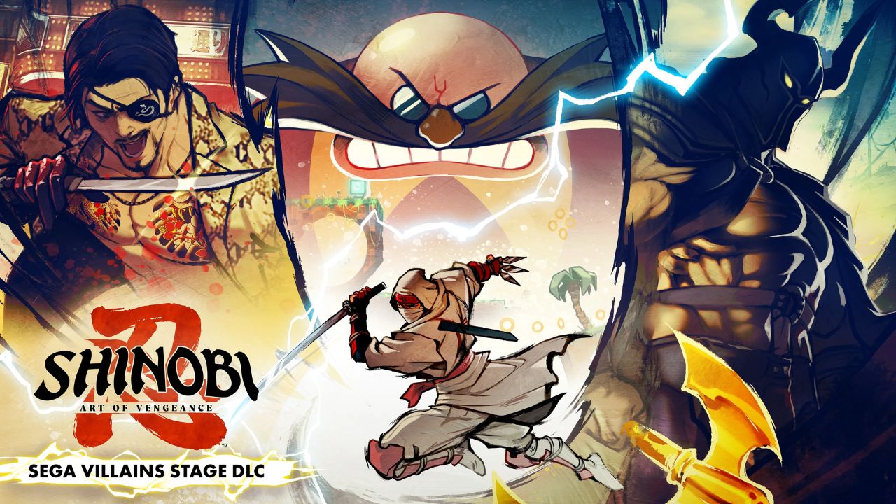 Promo image from SEGA's 'SHINOBI: Art of Vengeance' shows 'YAKUZA' and 'LIKE A DRAGON' character Goro Majima is joining Dr. Eggman and Death Adder in SEGA Villains Stage DLC | Outrun Gaming