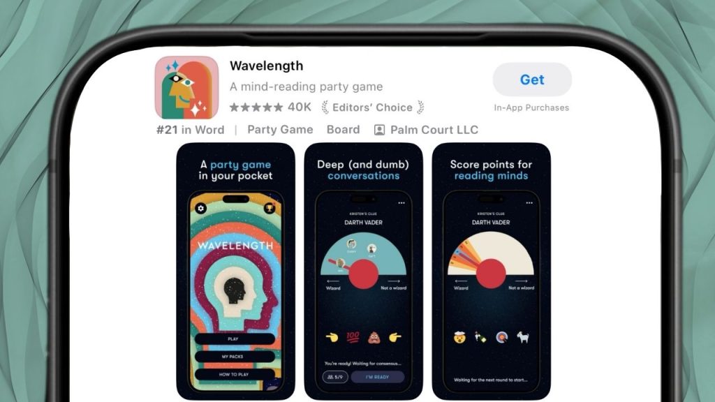 Apple iPhone edited to show compact version of 'Wavelength' App Store listing