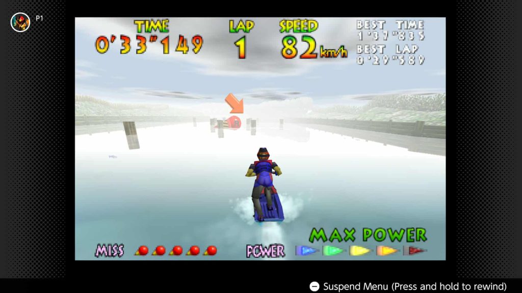 Screenshot of Drake Lake in 'Wave Race 64' as seen on Nintendo Switch 2 (Outrun Gaming: Nintendo's 'Wave Race 64' Is a Once-in-a-Lifetime Game) 