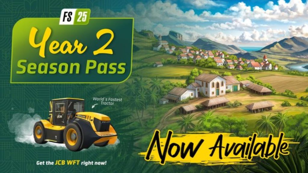 Promo image from official  | Outrun Gaming'Farming Simulator' account on X shows Year 2 Season Pass offerings