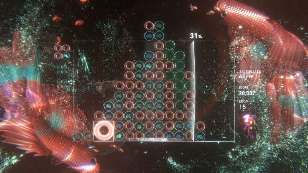 Image from rhythmic puzzle game Lumines Arise (2025) | Outrun Gaming