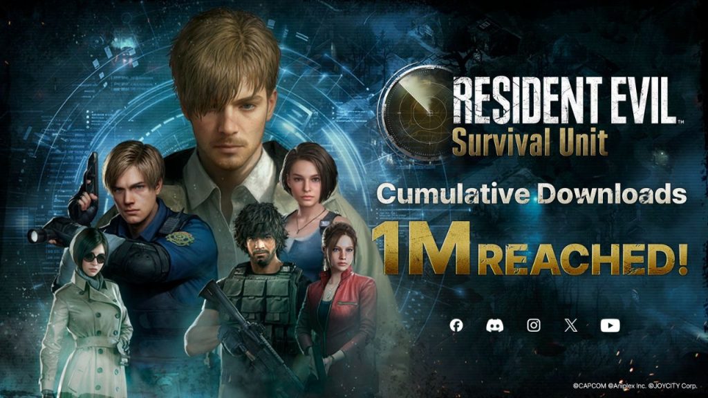 Resident Evil Survival Unit promo image celebrating 1 million downloads | Outrun Gaming
