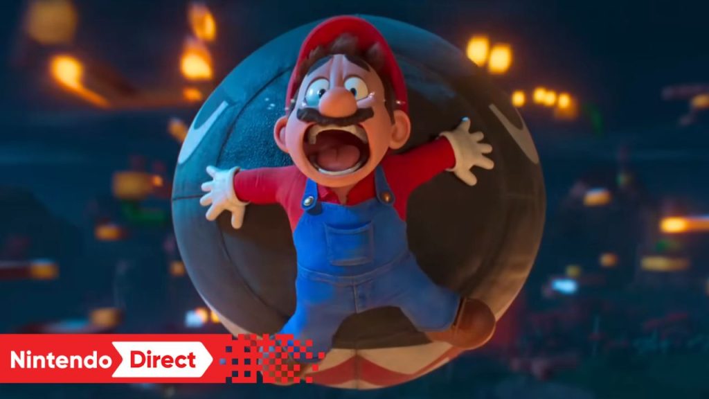 Still image from Nintendo/Illumination | Outrun Gaming's 'The Super Mario Bros. Movie' with Nintendo Direct logo added lower-left foreground. (Outrun Gaming: Nintendo Direct for 'The Super Mario Galaxy Movie' announced)