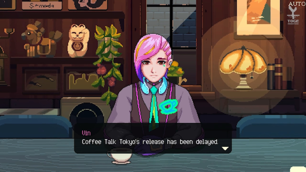 Coffee Talk Tokyo delay announcement | Outrun Gaming Toge Productions shares stylized | Outrun Gaming'Coffee Talk Tokyo' delay announcement